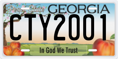 GA license plate CTY2001
