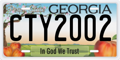 GA license plate CTY2002