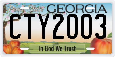 GA license plate CTY2003