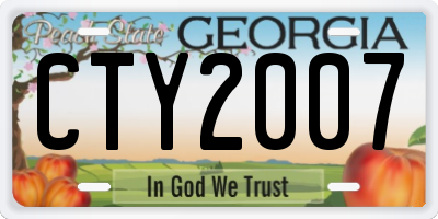 GA license plate CTY2007