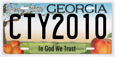GA license plate CTY2010