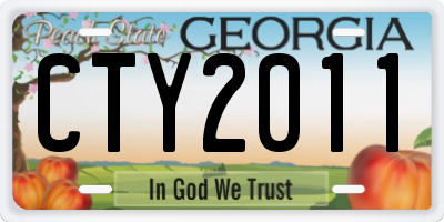 GA license plate CTY2011