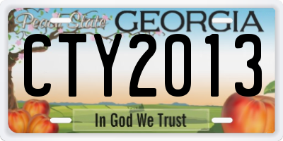 GA license plate CTY2013