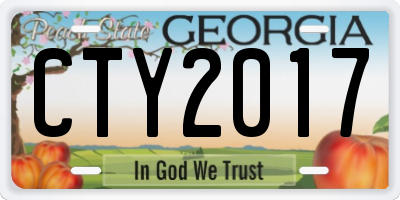 GA license plate CTY2017
