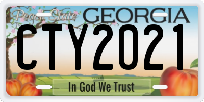 GA license plate CTY2021