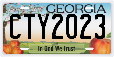 GA license plate CTY2023