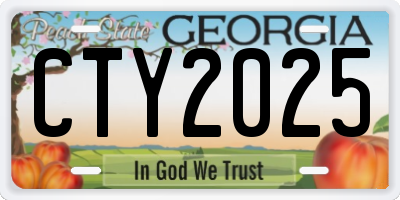 GA license plate CTY2025