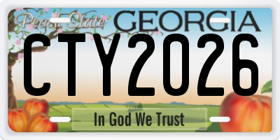 GA license plate CTY2026