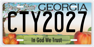 GA license plate CTY2027