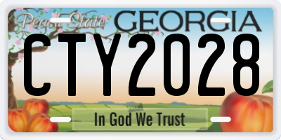 GA license plate CTY2028