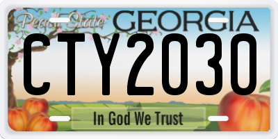 GA license plate CTY2030