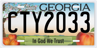 GA license plate CTY2033