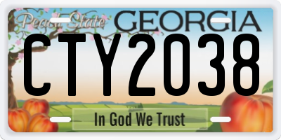GA license plate CTY2038