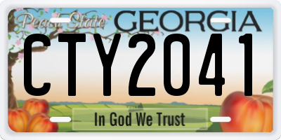 GA license plate CTY2041