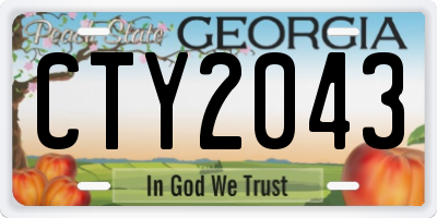 GA license plate CTY2043