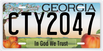 GA license plate CTY2047