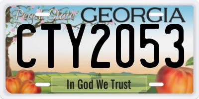 GA license plate CTY2053