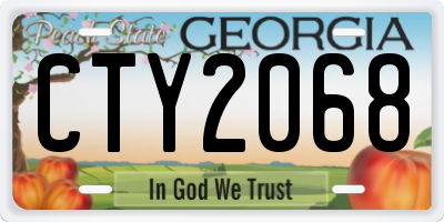 GA license plate CTY2068