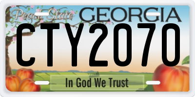 GA license plate CTY2070
