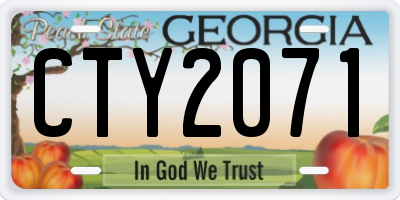 GA license plate CTY2071