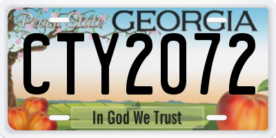 GA license plate CTY2072