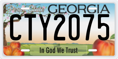 GA license plate CTY2075