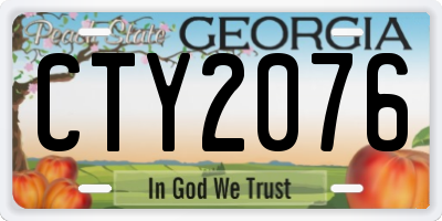GA license plate CTY2076