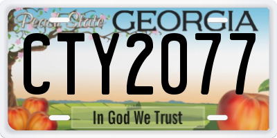 GA license plate CTY2077