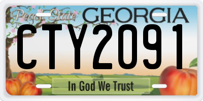 GA license plate CTY2091