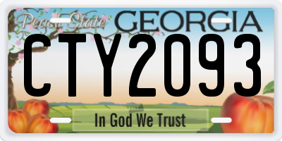 GA license plate CTY2093