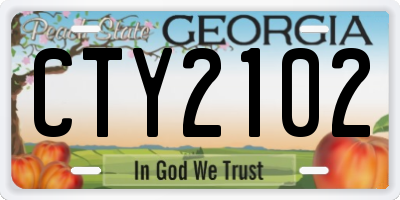 GA license plate CTY2102