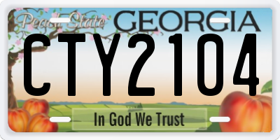 GA license plate CTY2104