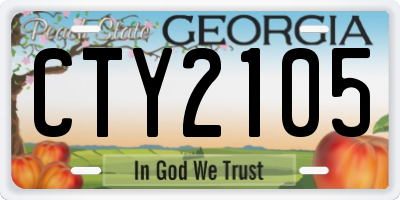 GA license plate CTY2105