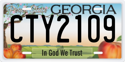 GA license plate CTY2109