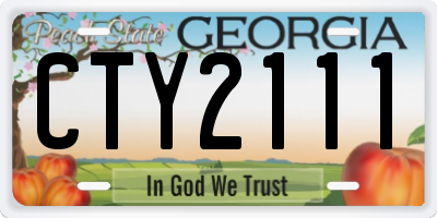 GA license plate CTY2111