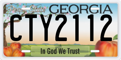 GA license plate CTY2112