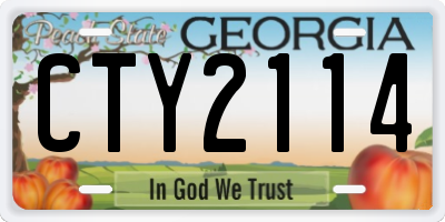 GA license plate CTY2114