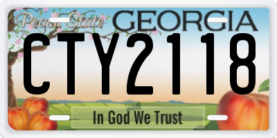 GA license plate CTY2118