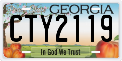 GA license plate CTY2119