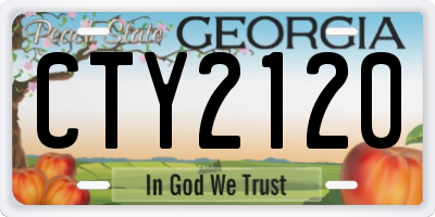 GA license plate CTY2120