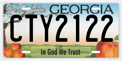 GA license plate CTY2122