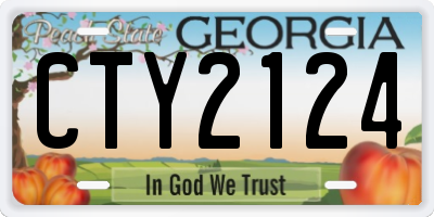 GA license plate CTY2124
