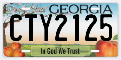 GA license plate CTY2125