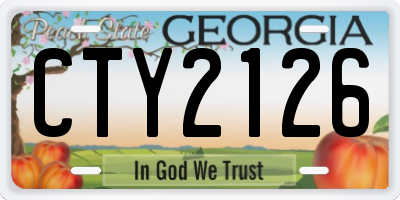 GA license plate CTY2126