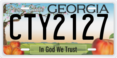 GA license plate CTY2127