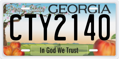 GA license plate CTY2140