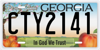 GA license plate CTY2141