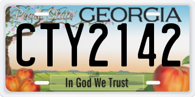 GA license plate CTY2142