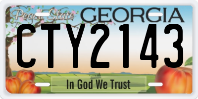 GA license plate CTY2143