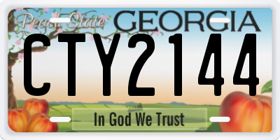 GA license plate CTY2144